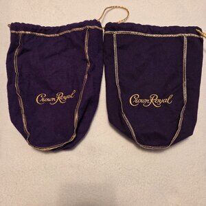 Two Crown Royal 9 Inch Purple Bags. Would Make a Great Gift Bag